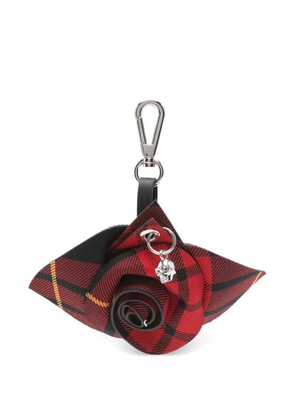 Alexander McQueen rose tartan charm - Red