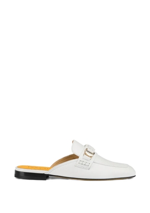 Doucal's metal-detail leather mules - White