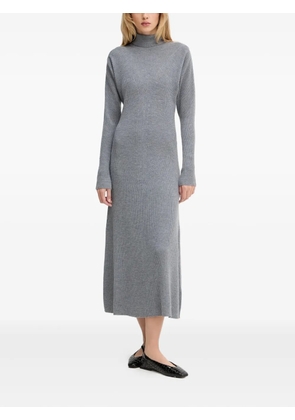 BOSS ribbed roll-neck midi dress - Grey