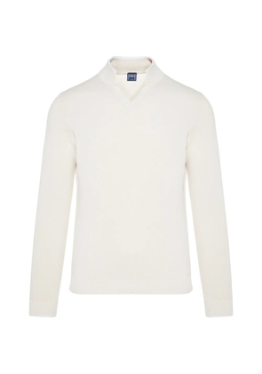 Fedeli V-neck sweater - White