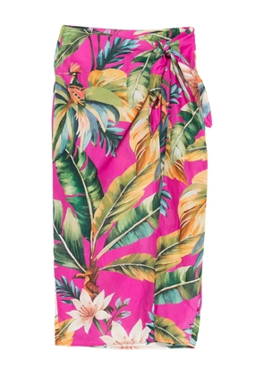FARM Rio tie floral midi skirt - Pink