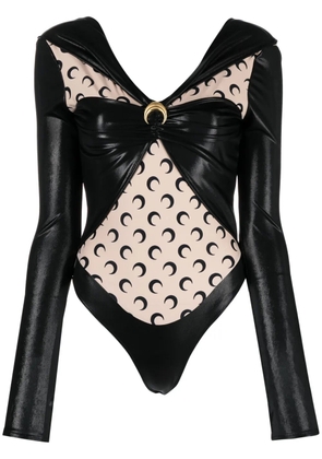 Marine Serre Regenerated laminated bodysuit - Black