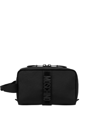 Moschino logo-plaque calf leather bag - Black