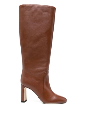 Stuart Weitzman 85mm Babette leather knee-high boots - Brown