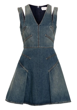 Alexander McQueen denim mini dress - Blue