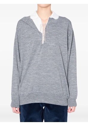 Kolor lace-detail sweater - Grey