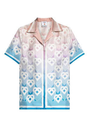 Casablanca Heart-monogram silk shirt - Blue