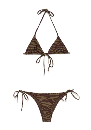 The Attico zebra-print bikini - Green