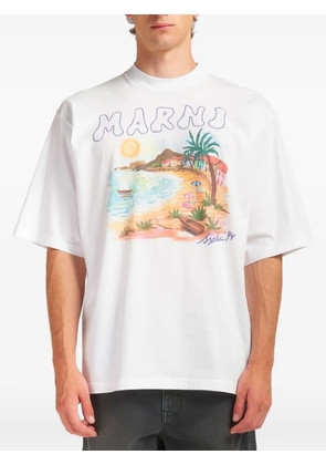 Marni coastal-scene T-shirt - PRW01 WHITE