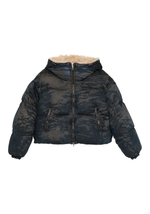Diesel camouflage-pattern padded jacket - Blue
