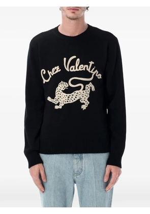 Valentino Garavani graphic crew neck sweater - Black
