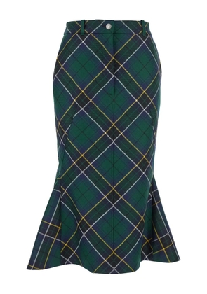 Alexander McQueen tartan draped midi skirt - Green