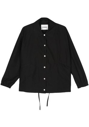 Jil Sander logo-print cotton shirt jacket - Black