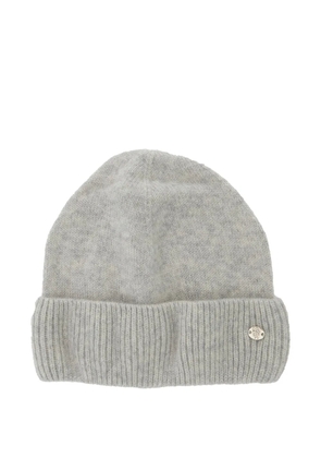 Helen Kaminski ribbed logo plaque beanie - Grey