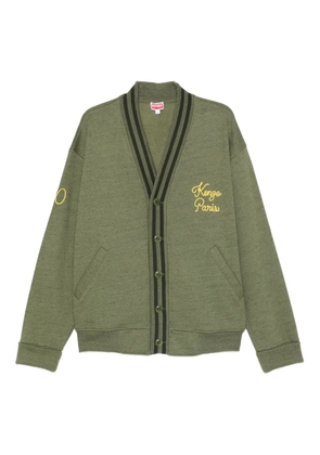 Kenzo Paris Chainstitch-embroidered V-neck cardigan - Green