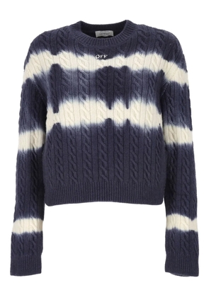 Off-White cable-knit tie-dye sweater - Blue