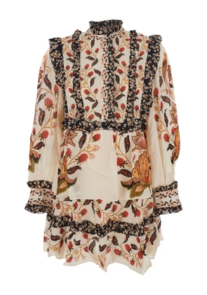FARM Rio floral-print mini dress - Neutrals