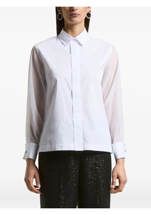 Peserico sheer-sleeve shirt - White