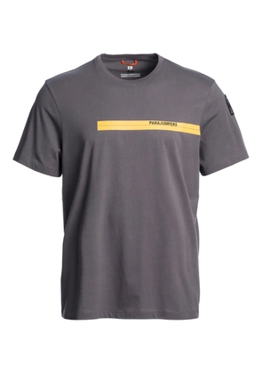 Parajumpers logo-stripe patch T-shirt - Grey