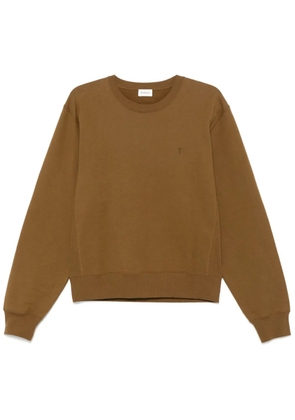 Saint Laurent logo-embroidered sweatshirt - Brown
