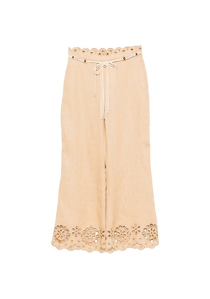 ZIMMERMANN eyelet-detail tie-fastening trousers - Neutrals