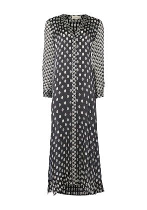 Temperley London Cowrie print button coat - Black