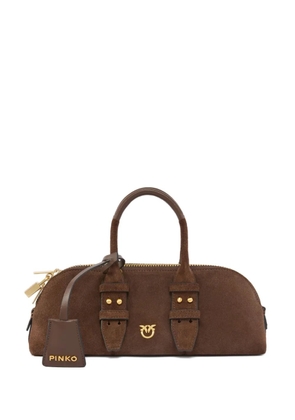 PINKO buckle-detail suede shoulder bag - Black