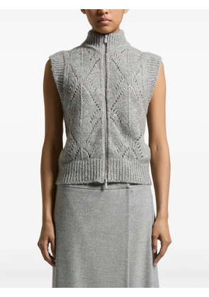 Peserico zip-front sleeveless cardigan - Grey