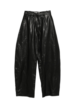 Nour Hammour leather wide-leg trousers - Black