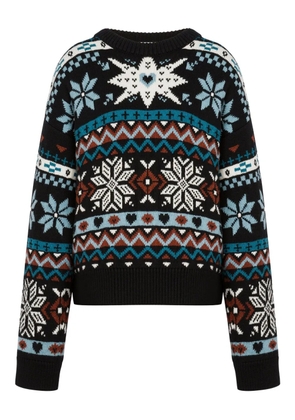 Moschino snowflake fairisle wool sweater - Black