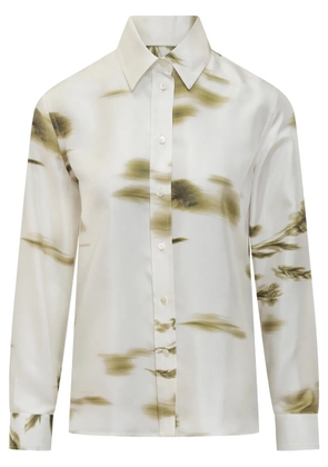 Ferragamo blossom-print long-sleeve shirt - White