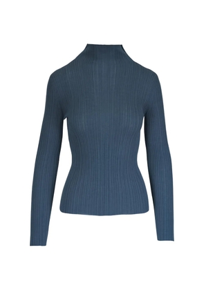 Agnona high-neck ribbed top - Blue
