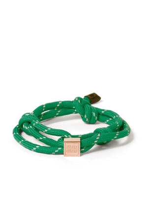 Miu Miu logo-charm rope bracelet - Green
