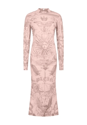 Philipp Plein open-back butterfly tulle dress - Pink