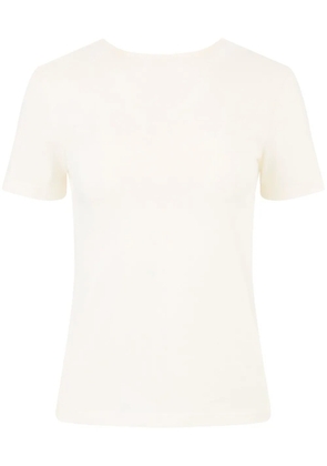 Nina Ricci plunging draped back T-shirt - Neutrals