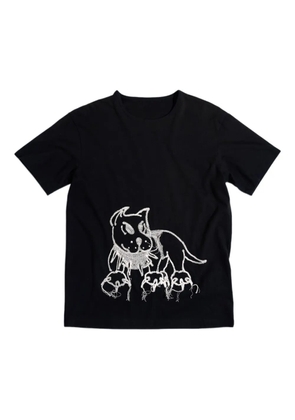 CHITÈ dog-embroidered T-shirt - Black