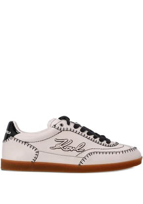 Karl Lagerfeld embroidered leather sneakers - White