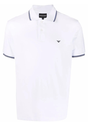 Emporio Armani logo-print cotton polo shirt - White