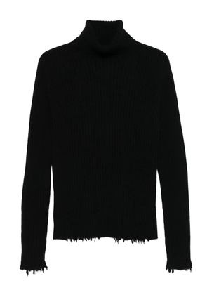 Uma Wang ribbed frayed-edge sweater - Black