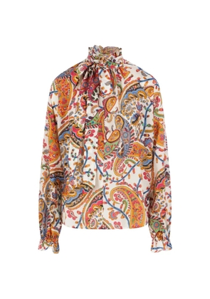 ETRO paisley ruffle blouse - Neutrals