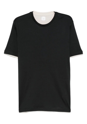 Eleventy crew-neck layered cotton T-shirt - Black