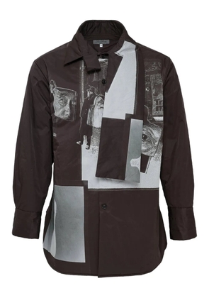 Yohji Yamamoto stole-detail padded shirt - Black