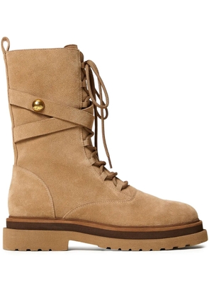 TWINSET lace-up strap boots - Neutrals
