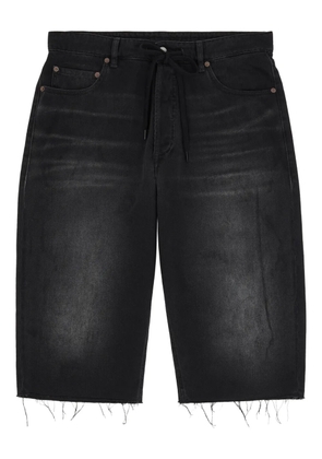 MM6 Maison Margiela frayed denim shorts - Black