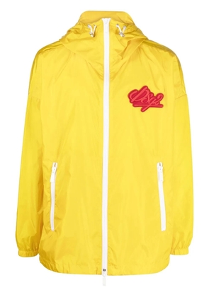 DSQUARED2 chest logo-patch hooded jacket - Orange