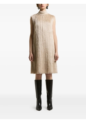 Peserico fringed high-neck dress - Neutrals
