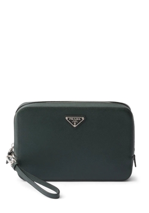 Prada Saffiano-leather clutch - Green
