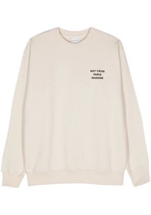 Drôle De Monsieur Le Sweatshirt Slogan top - Neutrals