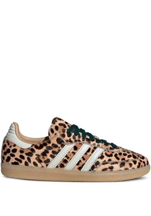 adidas Samba OG leopard-print three-stripe sneakers - Brown
