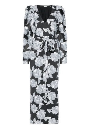ROTATE BIRGER CHRISTENSEN flower mesh maxi dress - Grey